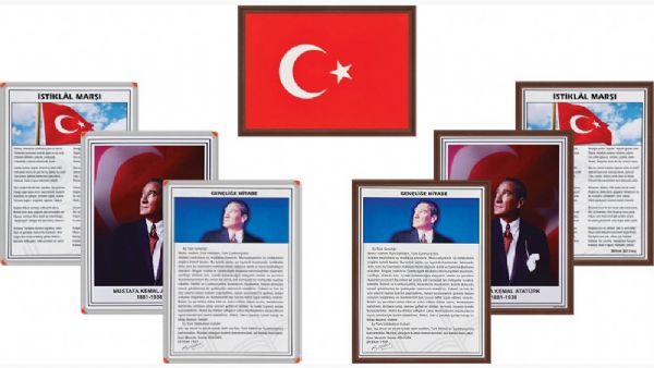 Atatürk Resmi (35 Cm X 50 Cm) ALÜMİNYUM ÇERÇEVE
