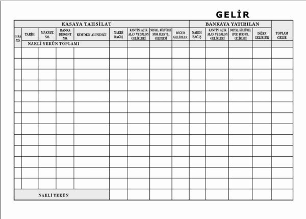 Gelir - Gider Defteri (Okul Aile Birliği) (Ciltli)( 200 Sayfa )