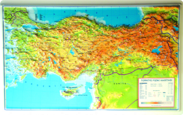 Türkiye Fiziki Haritası Kabartma  (70 Cm X 100 Cm) 