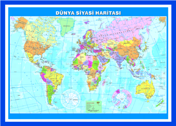 Dünya Siyasi Haritası Kabartma (35 Cm X 50 Cm)
